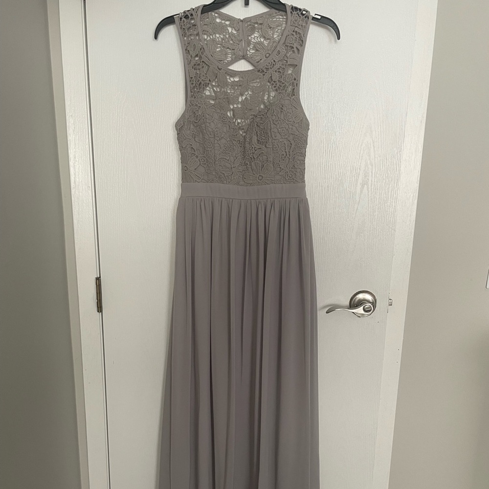 Gray bridesmaid/mother of the bride/groom dress; size 8; Saved by the Dress